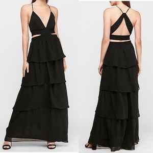 Tiered Cut-Out Maxi Dress Sz M